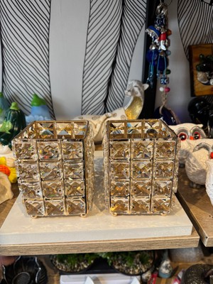 Atak Hediyelik Dekoratif Kristal Metal Kare Mumluk