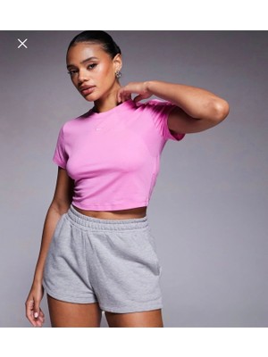 Nike Sportswear Chill Knit Crop Pembe Kadın T-Shirt HF9538-675