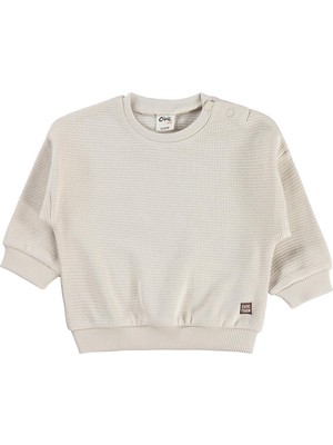 Civil Baby Cute Tiger Etiketli 6-18 Ay Sweatshirt - Bej