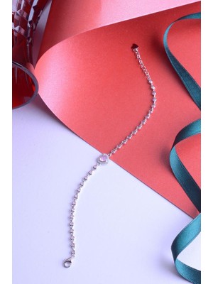 INNUENDO JEWELRY 925 Ayar Gümüş Taşlı Kalpli Sıralı Bileklik