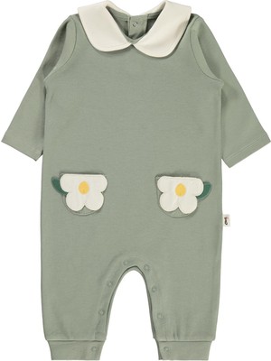 Civil Baby Çiçek Cep Baskı 6-18 Ay Tulum - Yeşil 18-24 Ay