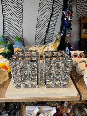 Atak Hediyelik Dekoratif Kristal Metal Kare Mumluk