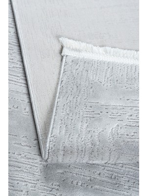 Estiva Home 4–6 M² Açık Gri Bambu Dokulu Salon Halısı |  Antialerjik Toz Tutmaz