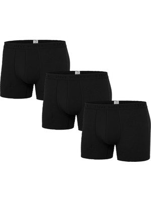 Steve Wolls Erkek Siyah 3’Lü Likralı Boxer - 24101