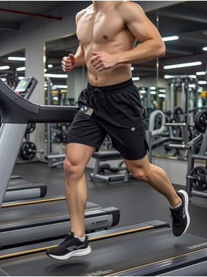 Demente Taytlı Şort Erkek Running Hızlı Kuruma Micropoly Antrenman Gym ve Fitness Outdoor Şort