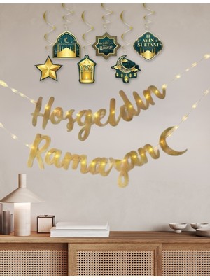 LED Işıklı Ramazan Bayramı Hoşgeldin Yazısı Tavan Süsü Süs Seti