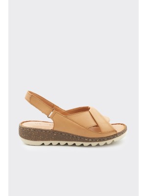 Derinet Hakiki Deri Comfort Taban Kadın Sandalet