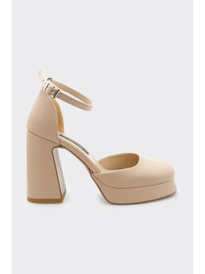 Derinet Platformlu Bilekten Bantlı Kadın Abiye Ayakkabı