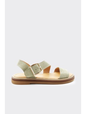 Derinet Hakiki Deri Bilekten Bantlı Kadın Sandalet