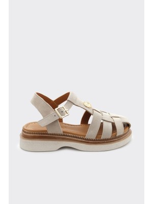 Derinet Comfort Taban Hakiki Deri Kadın Sandalet