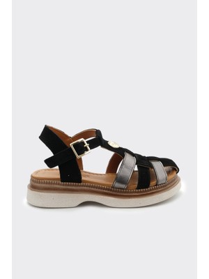 Derinet Comfort Taban Hakiki Deri Kadın Sandalet