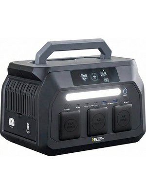 512WH | 1600W Max. Lifepo4 Taşınabilir Güç Kaynağı Dahili Fener ve Kablo Seti +4000 Döngü %99.99 Bms Çoklu Çıkış | P800