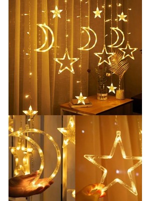 Yıldızlı Tel LED Işık Perde, Dekoratif Aydınlatma, 3 Metre, Yılbaşı ve Doğum Günü Süsleme