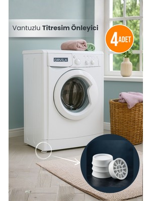 Orvila 4 Adet Vantuzlu Titreşim Önleyici -Kaydırmaz -Stoper -Çamaşır Bulaşık Makinesi Ayaklığı