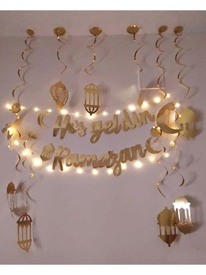 LED Işıklı Hoşgeldin Ramazan Yazısı Tavan Süsü, Bayram Dekorasyonu