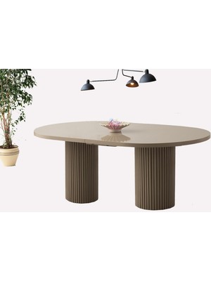 Sweet Home Masa Sandalye Açılır Oval Picasso Cappicino Yemek Masası Mdf  Mutfak,salon,yemek Odası Masası