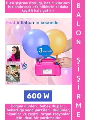 Wintoup Güçlü Motor Kaydırmaz Ayaklı Doğum Günü Düğün Nişan Parti Elektrikli Hızlı Balon Şişirme Makinesi