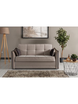 Meşe Mobilya Santiago Prime Modern Bazalı ve Yatak Olabilen Granür Süngerli Çekyat