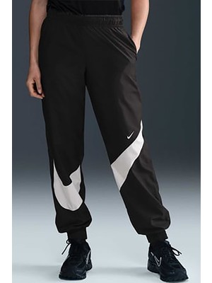 Nike Classic Woven Mr Uv Logo Womens Jogger Pant Lastik Paçalı Astarlı Kadın Günlük Eşofman Altı Siyah