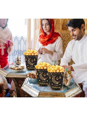 5 Adet Bayram Temalı Patlamış Mısır ve Kurabiye Hediye Kutusu