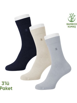 Pro Çorap Bambu Erkek Soket Çorabı - 3 Çift - Dikişsiz - Gori -17135 - Set 4