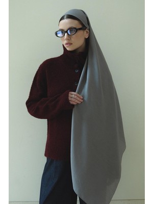 Jolamier Füme Düz Yün Ipek Şal