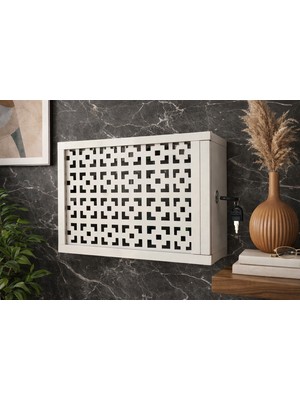 EyluX Shop Modern Kilitli Dekoratif Duvara Asılabilir Sigorta ve Modem-Wifi Saklama Kutusu Kilitli 25X35X10CM