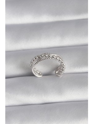 Hkursat Pirinç Gümüş Renk Kadın Yüzük