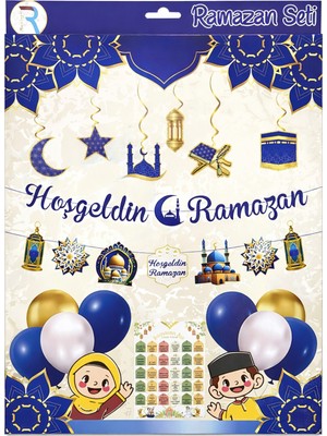 Ramazan Temalı Balon ve Süsleme Paketi, Kutulu Hoşgeldin Ramazan Dekorasyonu