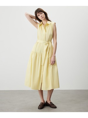 Miss İpekyol Kuşaklı poplin elbise IS1260002176087