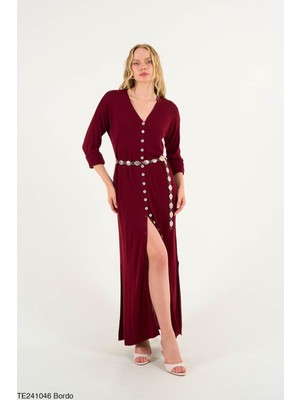 Butik Belvita Düz Düğmeli Elbise