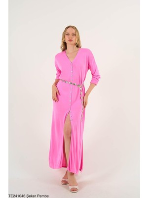 Butik Belvita Düz Düğmeli Elbise