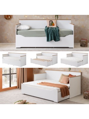 Setay Yavrulu Karyola, Tirilye Divan Karyola, Açılır Çift Kişilik Karyola + Soft Yatak