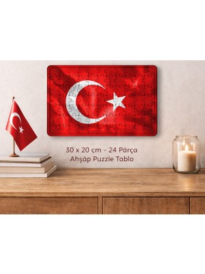 Basel Maison Şanlı Türk Bayrağı - Ahşap Puzzle