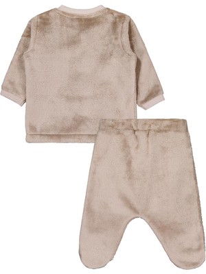 Civil Baby Ayıcık Nakışlı 1-9 Ay Pijama Takımı - Kahverengi 9-12 Ay