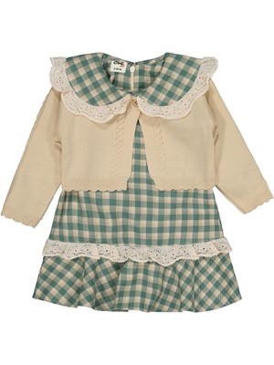 Civil Baby Pitikare Desenli 6-18 Ay Elbise - Yeşil 12-18 Ay