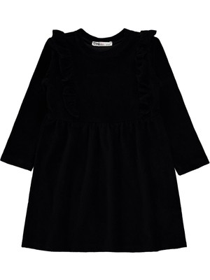 Civil Girls Fitilli Kadife 2-5 Yaş Elbise - Siyah 2-3 Yaş