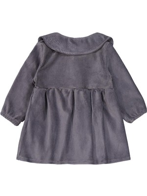 Civil Baby Düğme Detaylı 6-18 Ay Elbise - Gri 18-24 Ay
