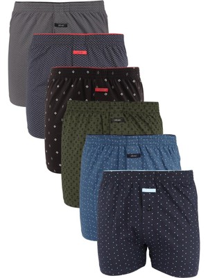 Jiber Erkek 6'lı Karışık Renkler Pamuklu Havlu Bel Boxer 292