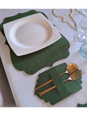 Ramazan Temalı Iftar Sofrası Süsleme Seti, 6'lı Supla ve Çatal Bıçak Kılıfı