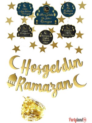 LED Işıklı Ramazan Hoşgeldin Yazısı Tavan Süsü, Bayram Süslemesi