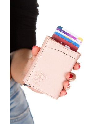 Newish  Erkek Mekanizmalı Kartlık ve Cüzdan NEW145 - Pudra