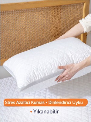 Kapitoneli Klimalı Yıkanabilir Rahat Uyku Dinlendirici Yastık Boncuk Silikon