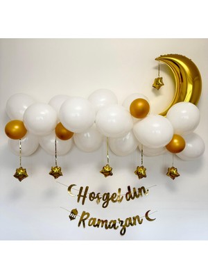 Ramazan Süsleme Seti 29 Parça, Balon, Zincir, Folyo Balon, Hoşgeldin Ramazan