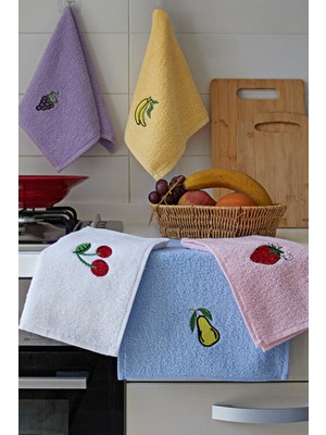 Güvenal Frutti Mutfak Havlusu Seti 5'li 30X50CM | Mutfak Havlusu | Kurulama Bezi | El Havlusu | Çeyizlik |