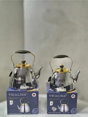 Vera Hediye Çaydanlık Set 3 +2 Litre Alman Markası Paslanmaz Çelik Çaydanlık &ocak Üstü Isıtıcı Ithal
