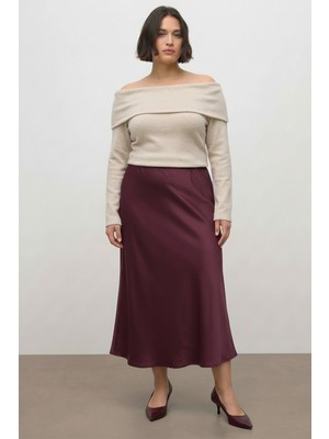 Myline Saten Midi Etek