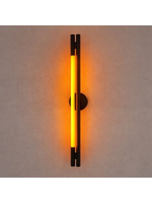 Mikro Aydınlatma Samsung Ledli Dekoratif Banyo Ayna Duvar Tablo Yatakodası Salon Aplik Aydınlatma Siyah Amber 60CM