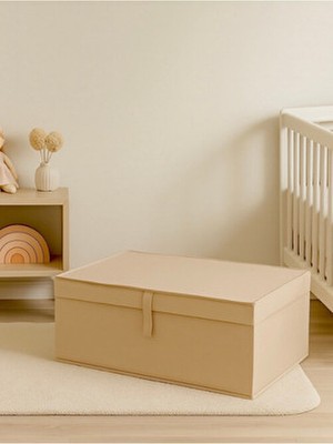 Venita Home 1 Adet Kapaklı Kutu Formunda Çok Amaçlı Hurç ( Çamaşır-Saklama-Düzenleme Vb. ) Düzenleyici, 50X40X19