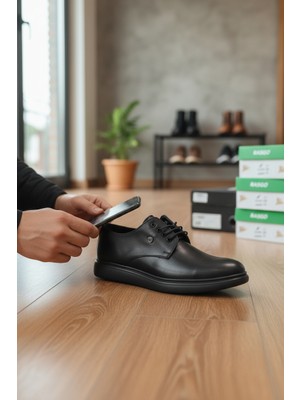 Enoch Siyah Tekstil Dokulu Esnek Tabanlı Bağcıklı Erkek Casual Ayakkabı